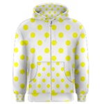 Polka Dots - Yellow on White Men s Zipper Hoodie