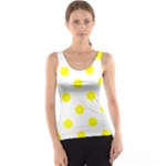 Polka Dots - Yellow on White Tank Top