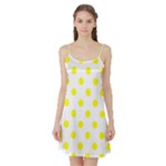 Polka Dots - Yellow on White Satin Night Slip