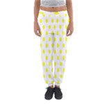 Polka Dots - Yellow on White Women s Jogger Sweatpants