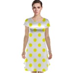 Polka Dots - Yellow on White Cap Sleeve Nightdress