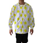 Polka Dots - Yellow on White Hooded Wind Breaker (Kids)