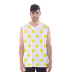 Polka Dots - Yellow on White Men s Basketball Tank Top