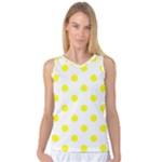 Polka Dots - Yellow on White Women s Basketball Tank Top