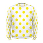 Polka Dots - Canary Yellow on White Men s Sweatshirt