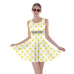 Polka Dots - Canary Yellow on White Skater Dress