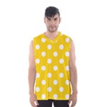 Polka Dots - White on Gold Yellow Men s Basketball Tank Top