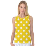 Polka Dots - White on Gold Yellow Women s Basketball Tank Top