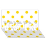 Polka Dots - Gold Yellow on White BEST BRO 3D Greeting Card (8x4)