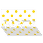 Polka Dots - Gold Yellow on White PARTY 3D Greeting Card (8x4)