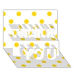 Polka Dots - Gold Yellow on White THANK YOU 3D Greeting Card (7x5)