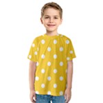 Polka Dots - White on Banana Yellow Kid s Sport Mesh Tee