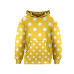 Polka Dots - White on Banana Yellow Kid s Pullover Hoodie