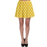 Polka Dots - White on Banana Yellow Skater Skirt