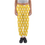 Polka Dots - White on Banana Yellow Women s Jogger Sweatpants