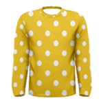 Polka Dots - White on Deep Lemon Yellow Men s Long Sleeve T-shirt