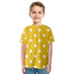 Polka Dots - White on Deep Lemon Yellow Kid s Sport Mesh Tee