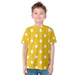 Polka Dots - White on Deep Lemon Yellow Kid s Cotton Tee