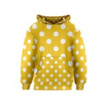 Polka Dots - White on Deep Lemon Yellow Kid s Pullover Hoodie