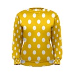 Polka Dots - White on Deep Lemon Yellow Women s Sweatshirt