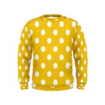 Polka Dots - White on Deep Lemon Yellow Kid s Sweatshirt