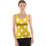 Polka Dots - White on Deep Lemon Yellow Tank Top