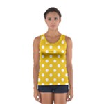 Polka Dots - White on Deep Lemon Yellow Women s Sport Tank Top