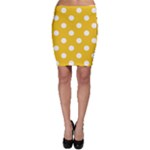 Polka Dots - White on Deep Lemon Yellow Bodycon Skirt