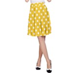 Polka Dots - White on Deep Lemon Yellow A-Line Skirt