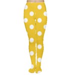 Polka Dots - White on Deep Lemon Yellow Women s Tights