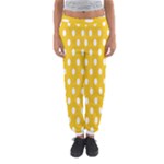 Polka Dots - White on Deep Lemon Yellow Women s Jogger Sweatpants