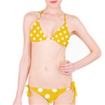 Polka Dots - White on Deep Lemon Yellow Bikini Set