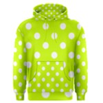 Polka Dots - White on Fluorescent Yellow Men s Pullover Hoodie