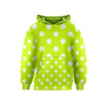 Polka Dots - White on Fluorescent Yellow Kid s Pullover Hoodie