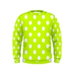 Polka Dots - White on Fluorescent Yellow Kid s Sweatshirt