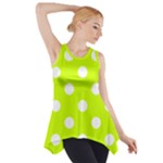 Polka Dots - White on Fluorescent Yellow Side Drop Tank Tunic