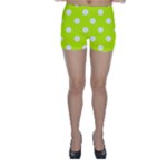 Polka Dots - White on Fluorescent Yellow Skinny Shorts