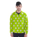 Polka Dots - White on Fluorescent Yellow Wind Breaker (Men)