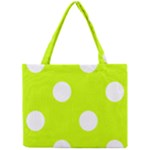 Polka Dots - White on Fluorescent Yellow Mini Tote Bag