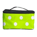 Polka Dots - White on Fluorescent Yellow Cosmetic Storage Case