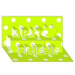 Polka Dots - White on Fluorescent Yellow Best Friends 3D Greeting Card (8x4)