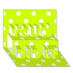 Polka Dots - White on Fluorescent Yellow You Did It 3D Greeting Card (7x5)