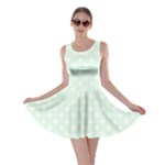 Polka Dots - White on Pale Green Skater Dress