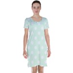 Polka Dots - White on Pale Green Short Sleeve Nightdress