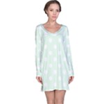 Polka Dots - White on Pale Green Long Sleeve Nightdress