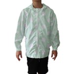 Polka Dots - White on Pale Green Hooded Wind Breaker (Kids)