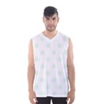 Polka Dots - Pale Green on White Men s Basketball Tank Top