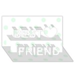 Polka Dots - Pale Green on White Best Friends 3D Greeting Card (8x4)