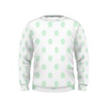 Polka Dots - Pastel Green on White Kid s Sweatshirt