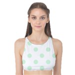 Polka Dots - Pastel Green on White Tank Bikini Top